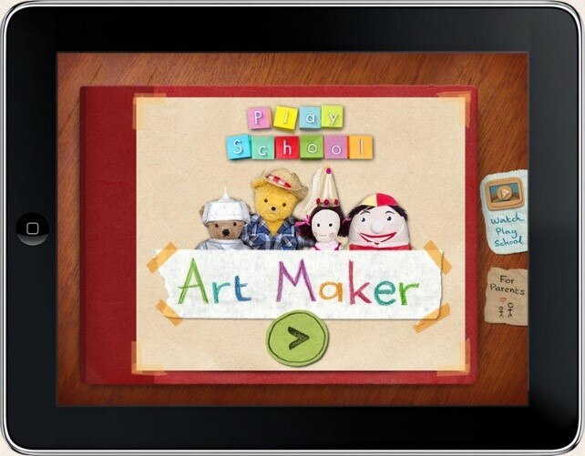 Art maker ipad app featuring playschool toys