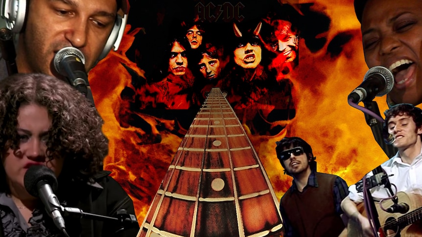 collage featuring AC/DC, Odette, Tom Morello, Little Red and Lisa Kekaula from the BellRays