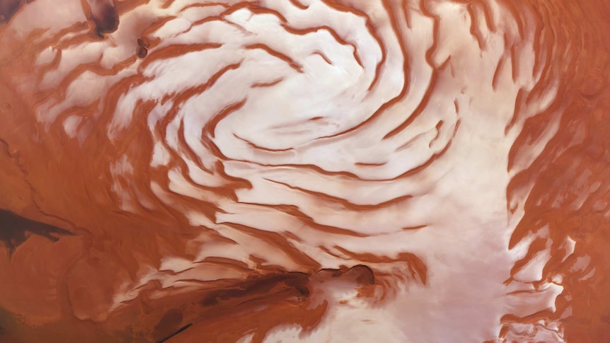 Close-up of Mars' north pole