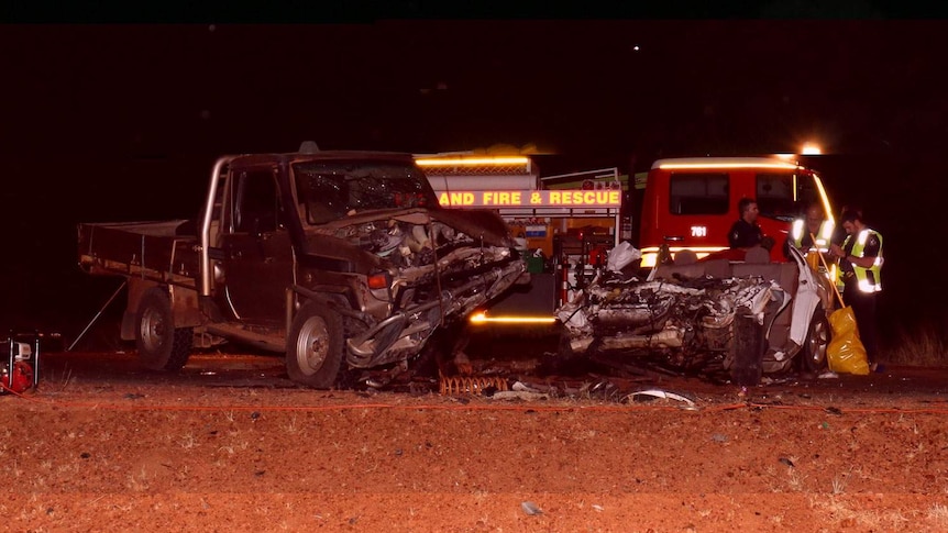 Police say a sedan and a utility collided head-on on the Diamantina Development Road