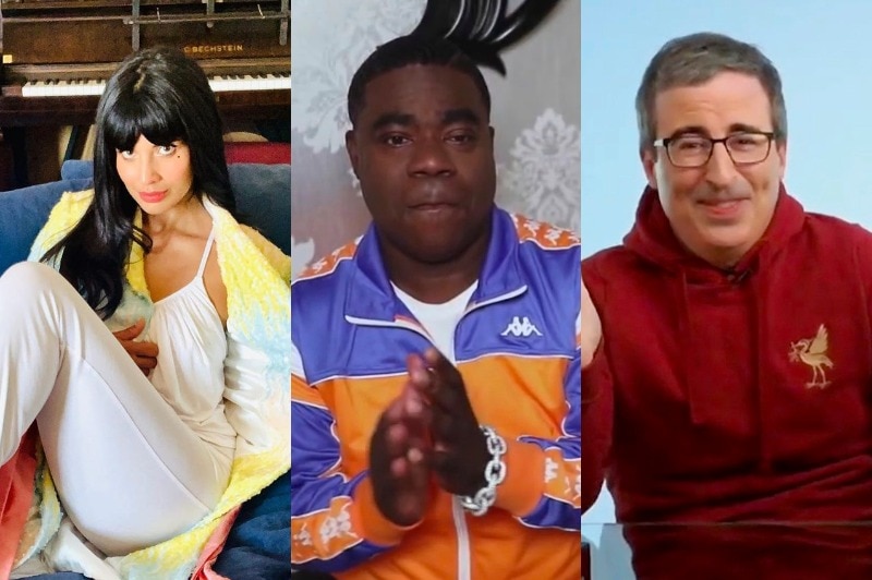Composite of Jameela Jamil, Tracy Morgan and John Oliver