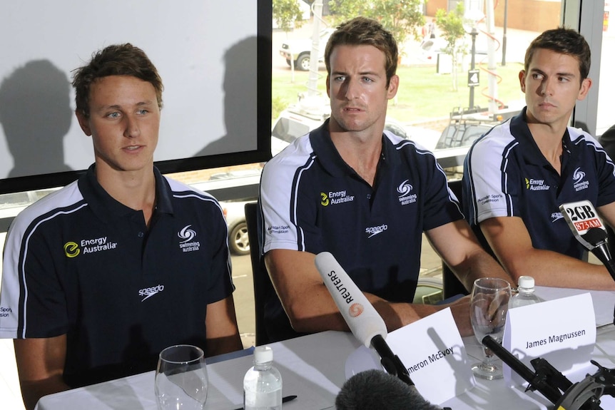 James McEvoy, James Magnussen and Eamon Sullivan