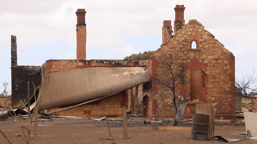 The ruins of a house near Pinery, after the South Australian bushfires on November 26, 2015.