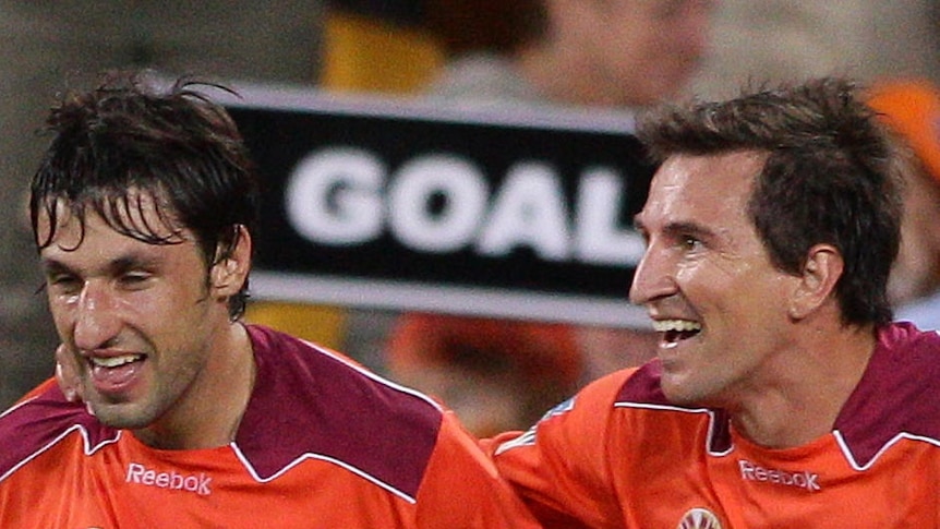 German engineering: Thomas Broich (c) opened the scoring for the Roar.