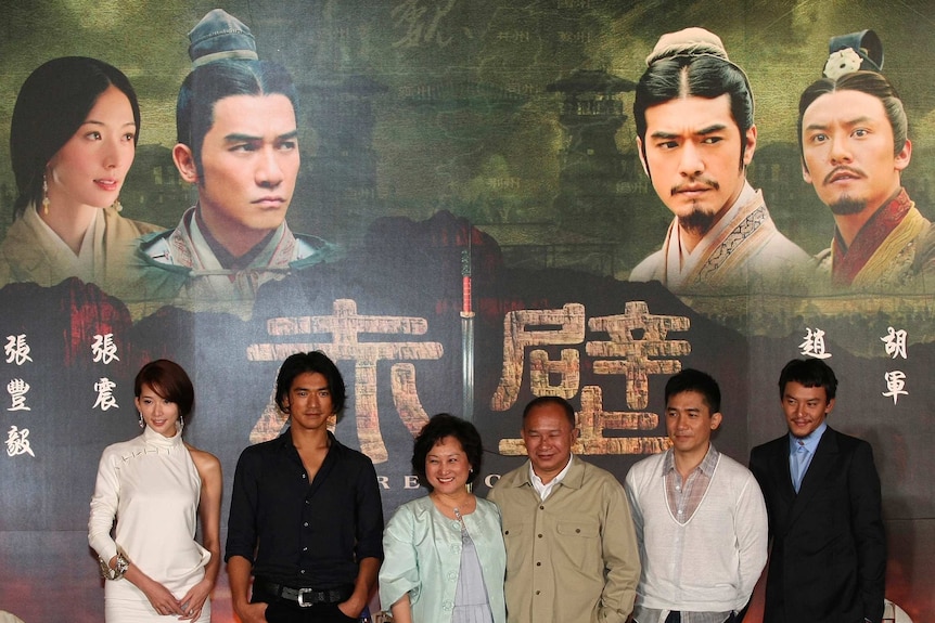 The stars of China's highest grossing box office hit 'Red Cliff' with director John Woo in 2008