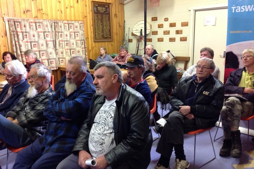 Pioneer residents at a TasWater forum