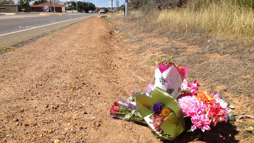 Flowers left at site of fatal accident