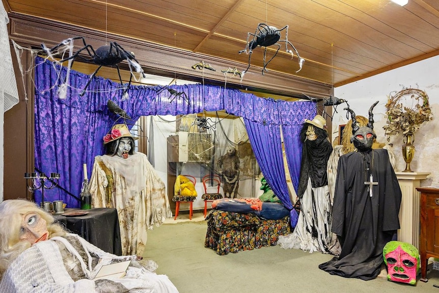 Halloween-style dummies in an Adelaide home.