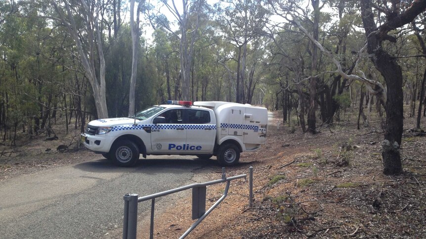 NSW Police cordoned off a road in Bungonia National Park during the search for missing cavers.