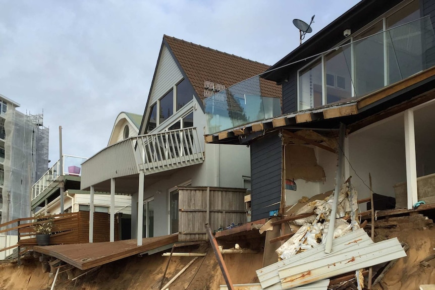 Damaged beachfront house in Collaroy