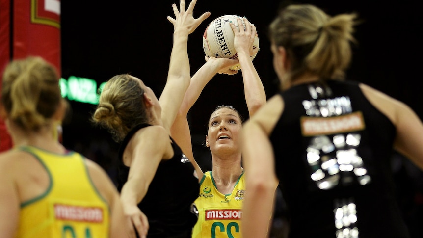 Rematch: Australia's Caitlin Bassett sunk NZ with the winning goal last time the two rivals met