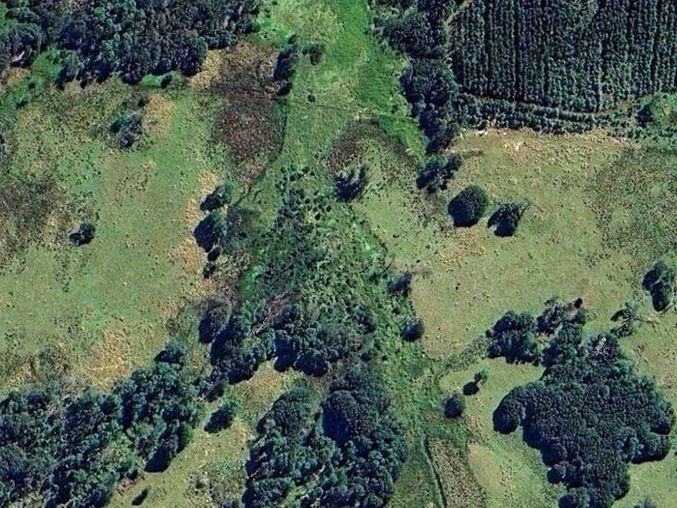 Aerial view of the Bonney property, Tasmania, as of February 2023.