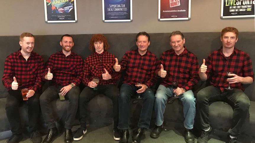 Tasmanian comedian Luke McGregor with family members