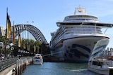 Cruise ship passengers disembark from the Princess Cruises owned Ruby Princess at Circular Quay in Sydney.