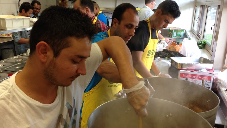 Ibrahim and Mostafa prepare food