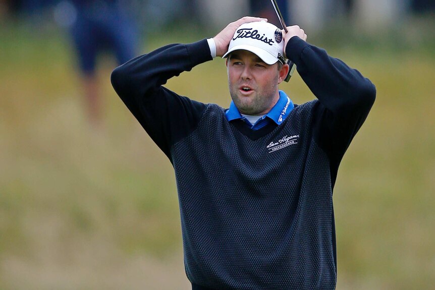 Leishman reacts to near miss at British Open
