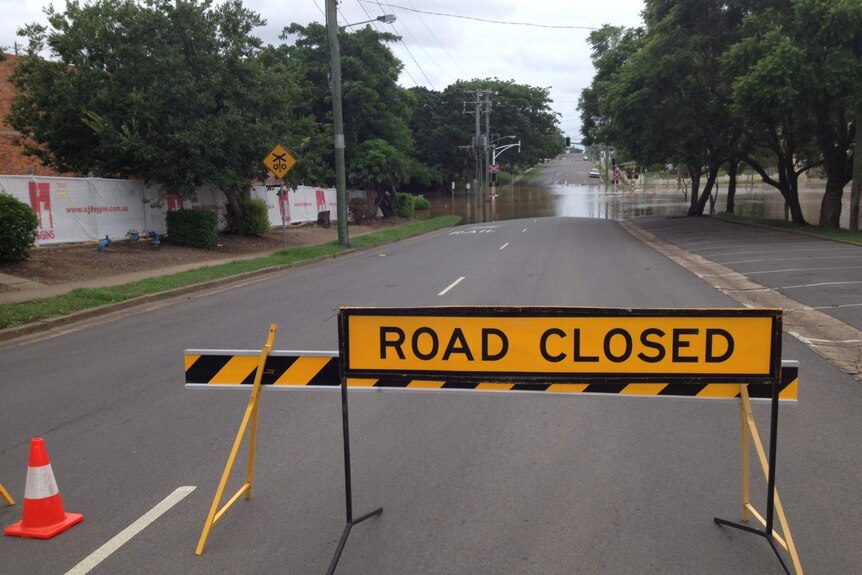 Flooded Sussex Street at Maryborough in southern Qld on February 27, 2013