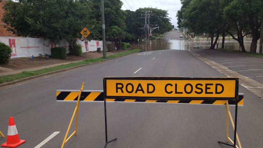 Flooded Sussex Street at Maryborough in southern Qld on February 27, 2013