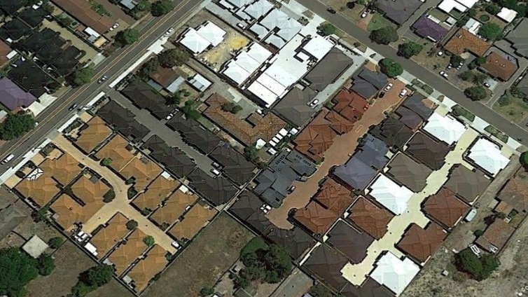 An aerial shot of high-density housing in Australia's suburbs.