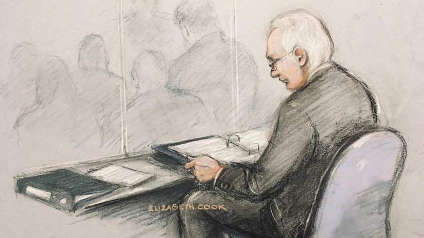A court artist sketch of Wikileaks founder Julian Assange.