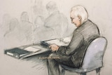 A court artist sketch of Wikileaks founder Julian Assange.
