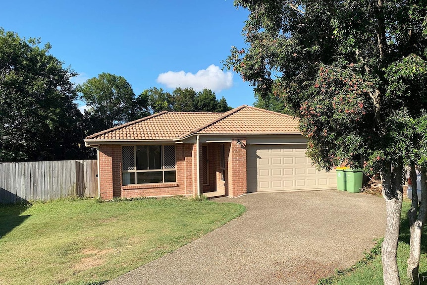 Low-set brick house at Waterford West, south of Brisbane, where a baby girl was injured.