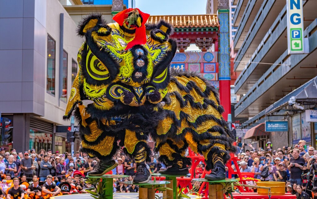 在澳大利亚各地，春节庆祝活动中不可缺少的组成部分就是舞龙舞狮表演。