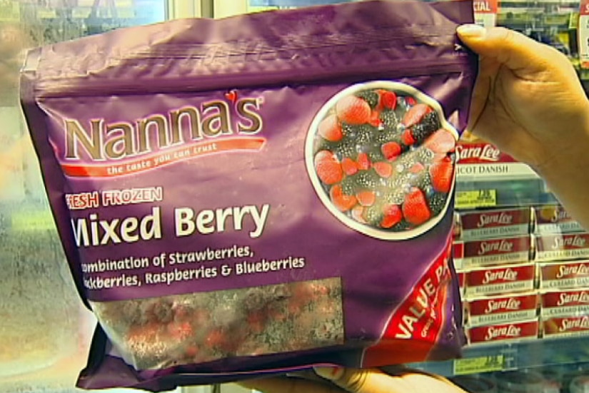 Package of Nanna's mixed berries in shop