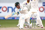 Michael Clarke is dismissed in the second innings against Pakistan