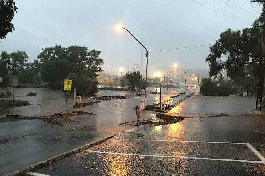 A flooded road