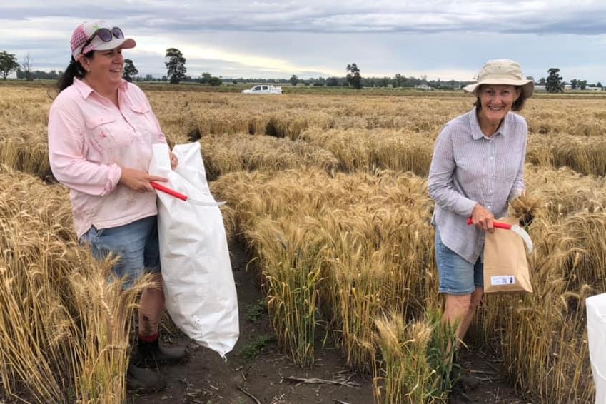 women laughing in the field