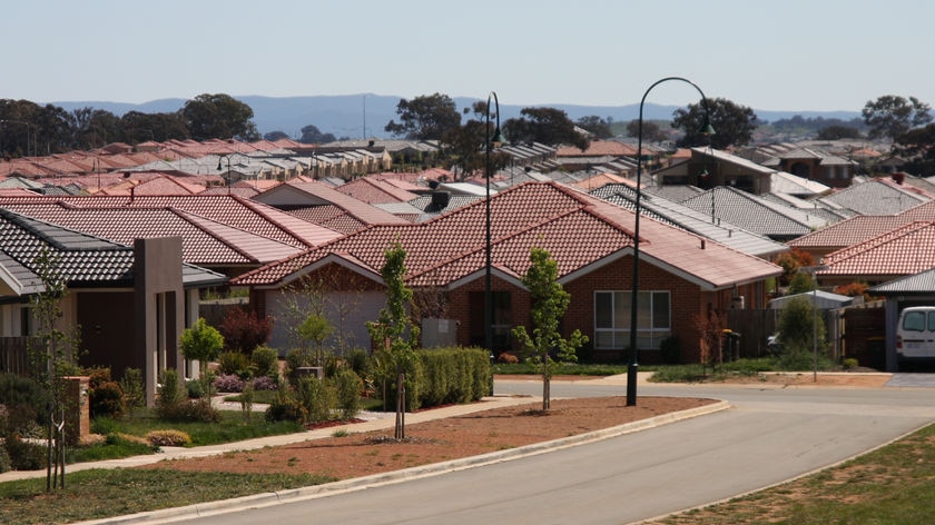 Houses in a high-density estate in Gungahlin, ACT.
