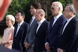 G7 leaders lined up.