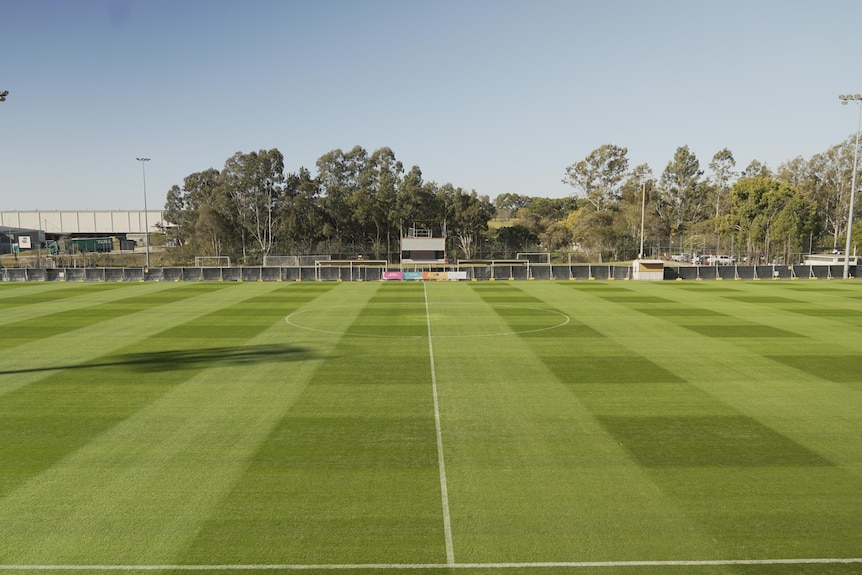 A green soccer field at the Lions Football Club in Richlands