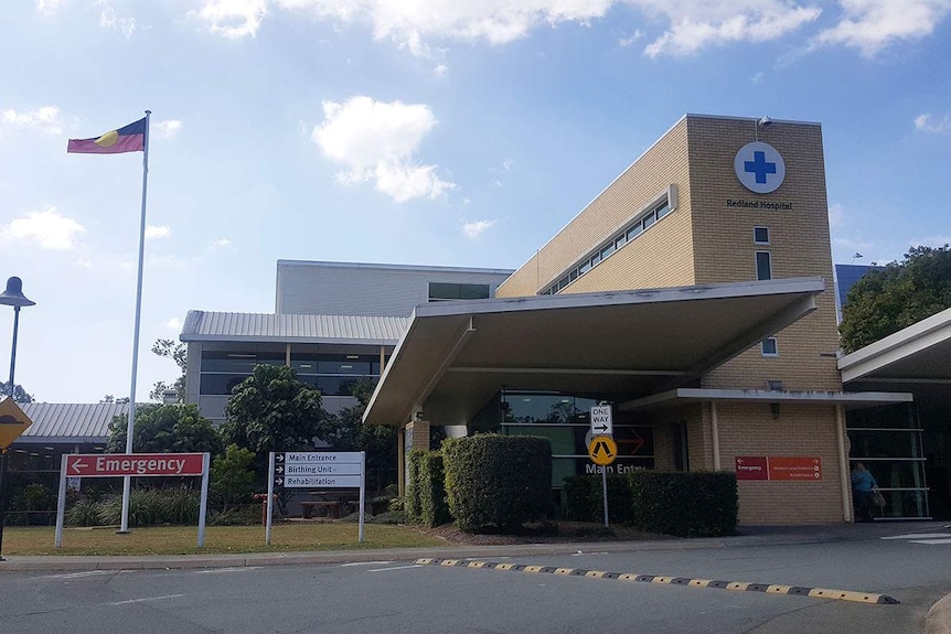 Front of Redland Hospital on Brisbane's bayside in August 2017