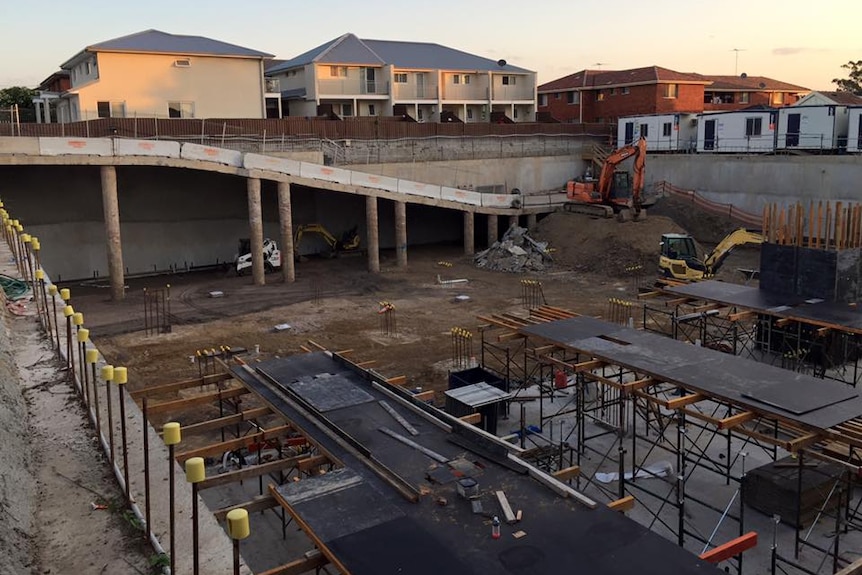 Construction of underground carpark at Punchbowl mosque site.