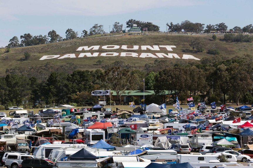 The campgrounds at Mount Panorama Circuit in Bathurst.