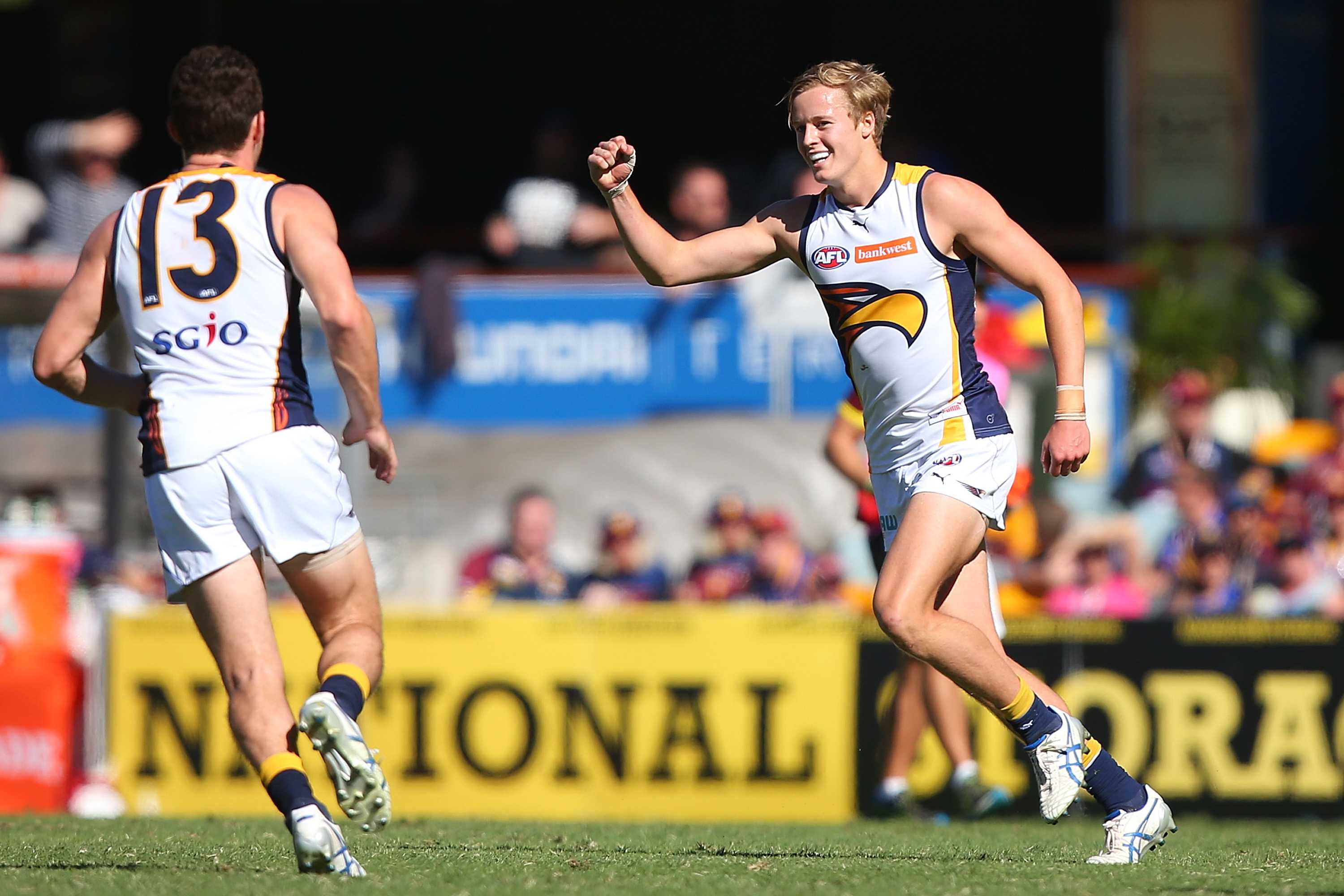 West Coast Eagles record 53-point win over Brisbane Lions in scrappy