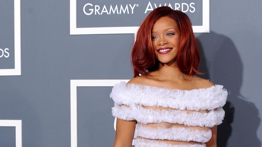 Rihanna arrives at the 53rd Grammy Awards