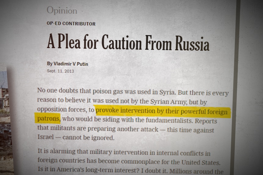 Vladimir Putin NYT op-ed