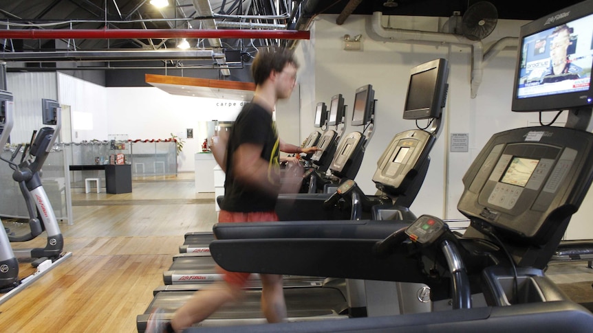 Jesse Glover running on a treadmill