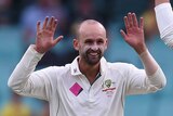 Nathan Lyon after taking a wicket