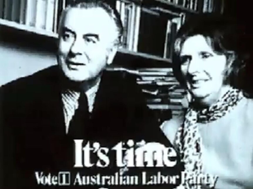 Margaret Whitlam and husband Gough in the 1972 ALP election campaign, It's Time.