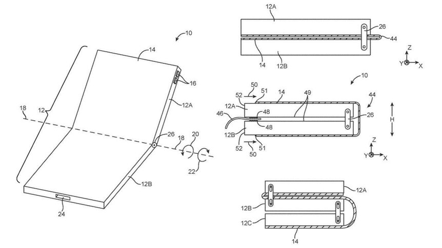 Apple folding phone patent