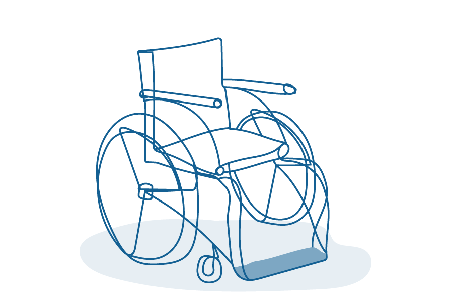 An illustration of a wheelchair.