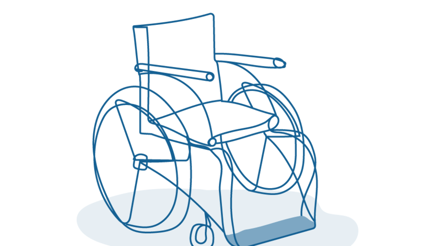 An illustration of a wheelchair.