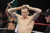 Danny Green shows his frustration after the bout ended in 29 seconds.