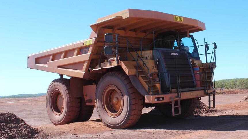 A mine dump truck in northern Australia