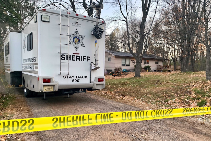 a van parked outside the home where James Closs and Denise Closs were found dead