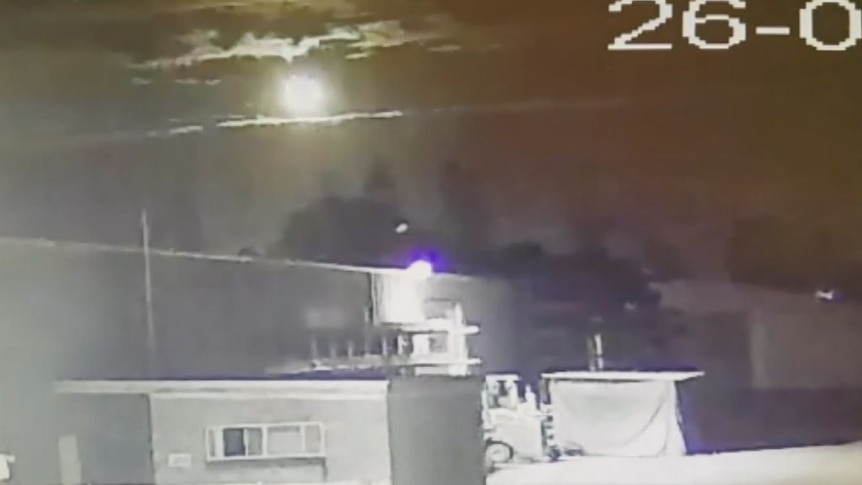 CCTV footage captured vision of the meteor from a timber yard in Gladstone